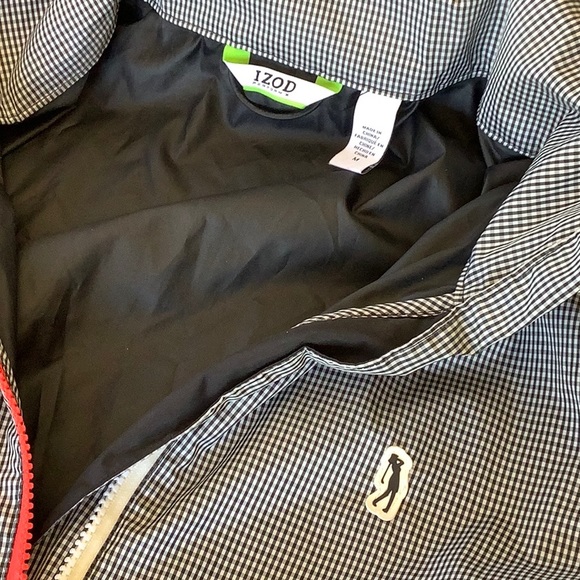 NWOT! - IZOD Gingham Check Full-Zip Packable Windbreaker Jacket - Picture 2 of 11